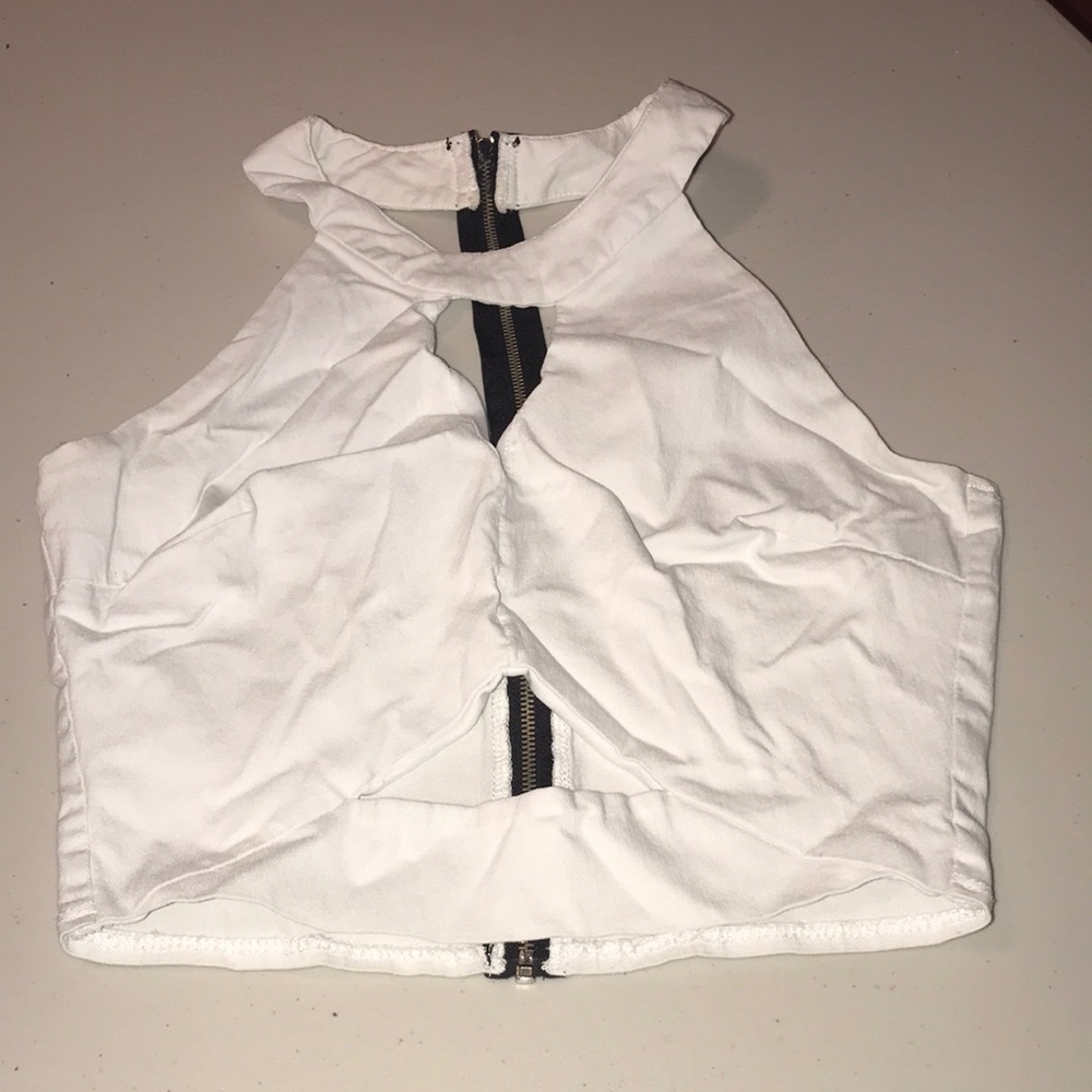 Charlotte Russe Zippered Back Halter Top